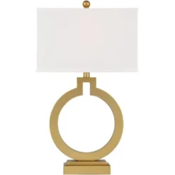 360 Lighting Lauren Modern Table Lamps Set Of 2 With Black Risers 28 1/2" Tall Gold USB Charging Port White Rectangular Shade For Bedroom Living Room -360 Lighting GUEST 846fcadc 09ef 45d4 8bab 1a2a395453d8