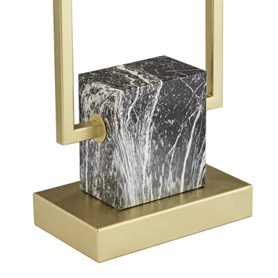 360 Lighting Carl 24 3/4" High Modern Table Lamps Set Of 2 Gold Finish Metal Living Room Bedroom Bedside Nightstand House Kitchen Entryway Black Shade 7 360 Lighting Carl 24 3/4" High Modern Table Lamps Set Of 2 Gold Finish Metal Living Room Bedroom Bedside Nightstand House Kitchen Entryway Black Shade - Image 5