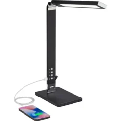 360 Lighting Jett 16 1/2" High Small Modern Desk Lamps Set Of 2 USB Port Night Light LED Black Metal Home Office Living Room Charging Bedroom Bedside -360 Lighting GUEST 85a0bd6f 0fe3 4f74 b18c 82bac310efb0