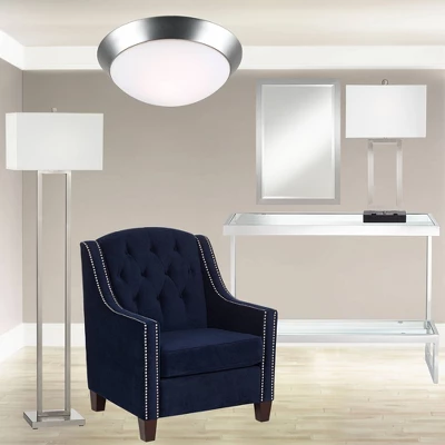 360 Lighting Modern Ceiling Light Flush Mount Fixture 13" Wide Brushed Nickel 2-Light Frosted Glass Dome Shade For Bedroom Kitchen Living Room Hallway 6 360 Lighting Modern Ceiling Light Flush Mount Fixture 13" Wide Brushed Nickel 2-Light Frosted Glass Dome Shade For Bedroom Kitchen Living Room Hallway - Image 4