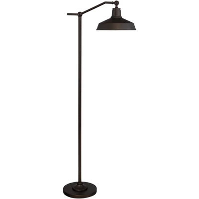360 Lighting Kayne Rustic Farmhouse Floor Lamp Standing 61" Tall Satin Bronze Metal Downbridge Shade For Living Room Reading Bedroom Office House Home 6 360 Lighting Kayne Rustic Farmhouse Floor Lamp Standing 61" Tall Satin Bronze Metal Downbridge Shade For Living Room Reading Bedroom Office House Home - Image 4