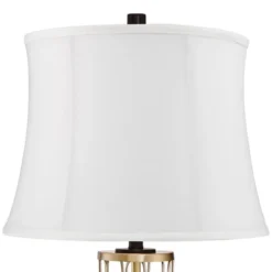 360 Lighting Nathan Modern Table Lamps 25 1/2" High Set Of 2 Gold Metal With USB Charging Ports White Drum Shade For Bedroom Living Room Home Desk -360 Lighting GUEST 8b404e04 768f 4728 9dbd 93a8b350d4a9