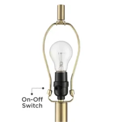 360 Lighting Camile Modern Table Lamps 25" High Set Of 2 Brass Metal With USB Charging Port Oatmeal Drum Shade For Bedroom Living Room Bedside Desk -360 Lighting GUEST 8b6018b5 158e 4a4f 83c2 4d74014f135d