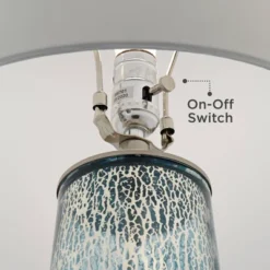 360 Lighting Marcus Modern Table Lamps 30" Tall Set Of 2 Mercury Glass Column White Drum Shade For Bedroom Living Room Bedside Nightstand Office Home -360 Lighting GUEST 8d0540b3 9a97 4b7b 98ff f272698a7d49