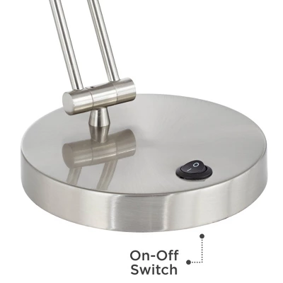 360 Lighting Jarrett 19" High Small Modern Desk Lamps Set Of 2 Adjustable LED Silver Satin Nickel Finish Metal Home Office Living Room Bedroom Bedside 6 360 Lighting Jarrett 19" High Small Modern Desk Lamps Set Of 2 Adjustable LED Silver Satin Nickel Finish Metal Home Office Living Room Bedroom Bedside - Image 4