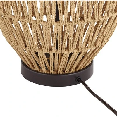 360 Lighting San Marcos Modern Coastal Table Lamp 27" Tall Natural Wicker Oatmeal Drum Shade For Bedroom Living Room Bedside Nightstand Office Kids 8 360 Lighting San Marcos Modern Coastal Table Lamp 27" Tall Natural Wicker Oatmeal Drum Shade For Bedroom Living Room Bedside Nightstand Office Kids - Image 6