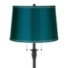360 Lighting Dyna Traditional 58" Tall 2-Light Standing Floor Lamp Skinny Pole Pull Chain Black Finish Living Room Bedroom House Drum Deep Teal Shade