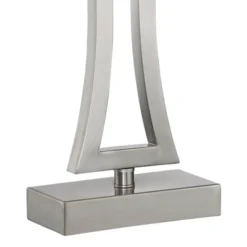 360 Lighting Roxie Modern Table Lamps 31" Tall Set Of 2 Brushed Nickel With Dimmers Off White Fabric Shade For Bedroom Living Room Bedside Nightstand -360 Lighting GUEST 8ed3c3e8 c7ae 4a88 9389 c6ba8e0c9177