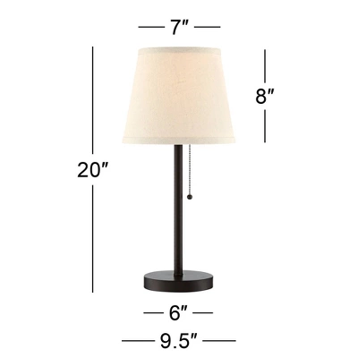 360 Lighting Modern Desk Table Lamp With Hotel Style USB And AC Power Outlet In Base 20" High Bronze Metal Oatmeal Drum Shade For Bedroom Office 9 360 Lighting Modern Desk Table Lamp With Hotel Style USB And AC Power Outlet In Base 20" High Bronze Metal Oatmeal Drum Shade For Bedroom Office - Image 7