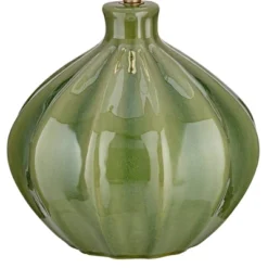 360 Lighting Modern Table Lamp With USB Charging Port 20.5" High Green Ribbed Ceramic Oatmeal Fabric Drum Shade For Bedroom Desk (Color May Vary) -360 Lighting GUEST 8f194dbf 7f26 40f8 bcd4 0711d37b077e