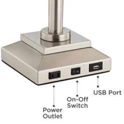 360 Lighting Camber Modern Desk Table Lamp 29" Tall Brushed Steel With USB And AC Power Outlet In Base Swing Arm Linen Shade For Bedroom Living Room 13 360 Lighting Camber Modern Desk Table Lamp 29" Tall Brushed Steel With USB And AC Power Outlet In Base Swing Arm Linen Shade For Bedroom Living Room -360 Lighting GUEST 8f59b3c7 660c 49ce 909b ee22c903e5b8