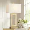 360 Lighting Marshall Modern Table Lamp 30" Tall Gold Open Base Oatmeal Rectangular Shade For Bedroom Living Room Bedside Nightstand Office House Home -360 Lighting GUEST 91e72363 52e2 49dc a88e 31e92a45c82a