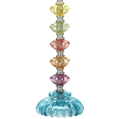 360 Lighting Bohemian 21" High Small Modern Accent Table Lamps Set Of 2 Multi-Color Stacked Glass Blue Shade Living Room Bedroom Bedside Nightstand -360 Lighting GUEST 92efbd56 1f6c 43d1 94f0 45ddde9d9784