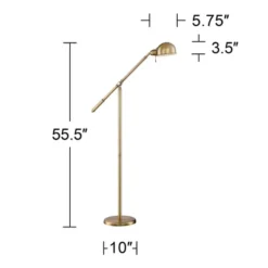 360 Lighting Dawson Traditional 55" Tall Standing Floor Lamps Set Of 2 Lights Boom Arm Pharmacy Adjustable Gold Metal Antique Brass Finish Living Room -360 Lighting GUEST 93310f5f c54c 4d83 a526 92e3f64ea8e5 1