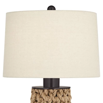 360 Lighting Ciera 25 1/4" High Farmhouse Rustic Modern Table Lamps Set Of 2 Natural Bronze Rope Wrapped Living Room Bedroom Bedside Oatmeal Shade 10 360 Lighting Ciera 25 1/4" High Farmhouse Rustic Modern Table Lamps Set Of 2 Natural Bronze Rope Wrapped Living Room Bedroom Bedside Oatmeal Shade - Image 8