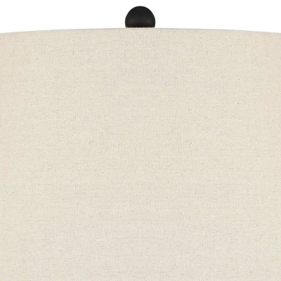 360 Lighting Hudson Rustic Table Lamps 23" High Set Of 2 Dark Bronze Blown Clear Glass Gourd Burlap Fabric Drum Shade For Bedroom Living Room Bedside 8 360 Lighting Hudson Rustic Table Lamps 23" High Set Of 2 Dark Bronze Blown Clear Glass Gourd Burlap Fabric Drum Shade For Bedroom Living Room Bedside - Image 6