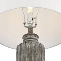 360 Lighting Lockland 31" Tall Column Large Traditional End Table Lamp Antique Brown Finish Single White Shade Living Room Bedroom Bedside Nightstand -360 Lighting GUEST 9524d553 09e2 4848 b58d 77d10701816f