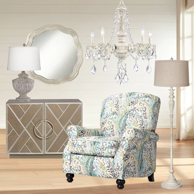 360 Lighting Vintage Shabby Chic Floor Lamp 60" Tall Antique White Washed Natural Linen Fabric Drum Shade For Living Room Reading Bedroom Office 9 360 Lighting Vintage Shabby Chic Floor Lamp 60" Tall Antique White Washed Natural Linen Fabric Drum Shade For Living Room Reading Bedroom Office - Image 7