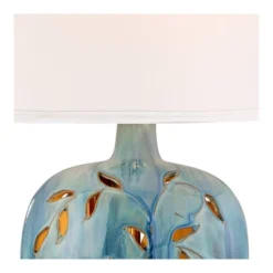 360 Lighting Devan Modern Table Lamp 24 1/2" High Blue Ceramic With Table Top Dimmer LED Nightligh White Shade For Bedroom Living Room Nightstand Home -360 Lighting GUEST 95fa2539 8091 4fc8 a391 8d1c3183ded6