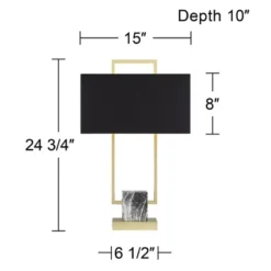 360 Lighting Carl 24 3/4" High Modern Table Lamps Set Of 2 Gold Finish Metal Living Room Bedroom Bedside Nightstand House Kitchen Entryway Black Shade 12 360 Lighting Carl 24 3/4" High Modern Table Lamps Set Of 2 Gold Finish Metal Living Room Bedroom Bedside Nightstand House Kitchen Entryway Black Shade -360 Lighting GUEST 95fa9b11 6069 4ab1 bf0a 82e843cd0e8a