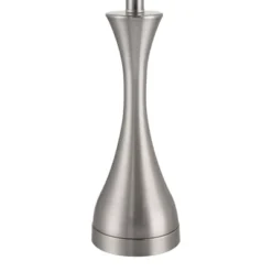 360 Lighting Koncave 24 1/2" High Modern Table Lamps Set Of 2 Silver Brushed Nickel Finish Metal White Shade Living Room Bedroom Bedside Nightstand -360 Lighting GUEST 9674669f 94f1 49ef 9138 10a2e477392d