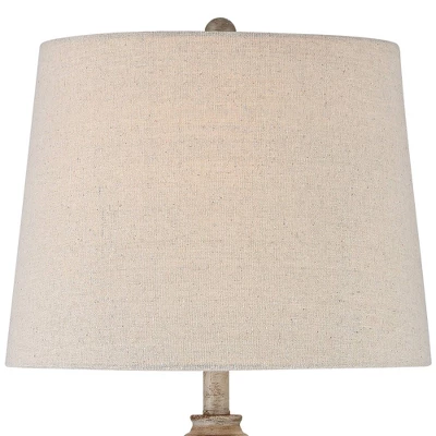 360 Lighting Lynn Country Cottage Buffet Table Lamps 26 3/4" High Set Of 2 Beige Wood Oatmeal Drum Shade For Bedroom Living Room Bedside Nightstand 4 360 Lighting Lynn Country Cottage Buffet Table Lamps 26 3/4" High Set Of 2 Beige Wood Oatmeal Drum Shade For Bedroom Living Room Bedside Nightstand - Image 2