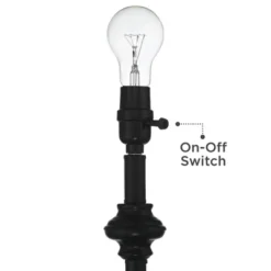 360 Lighting Carter Rustic Farmhouse 3 Piece Table Floor Lamp Set Black Metal Cream Fabric Tapered Drum Shade For Living Room Bedroom Office House -360 Lighting GUEST 97c7dfe8 c6e7 4a8b 9bf1 e942410e65f7