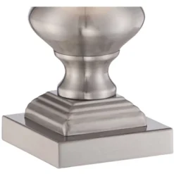 360 Lighting Modern Desk Table Lamp 19" High Brushed Steel White Bell Shade Touch On Off For Bedroom Bedside Nightstand Office -360 Lighting GUEST 982837a2 5891 4afd 9387 bafb1fac9716