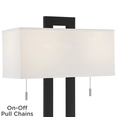360 Lighting Neil Modern Table Lamp With White Marble Riser 26" High Two Tone USB Charging Port Rectangular Shade Bedroom For Bedroom Living Room Desk 3 360 Lighting Neil Modern Table Lamp With White Marble Riser 26" High Two Tone USB Charging Port Rectangular Shade Bedroom For Bedroom Living Room Desk