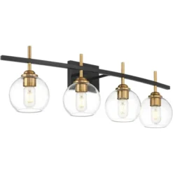 360 Lighting Duka 36 1/4" Wide 4-Light Black And Gold Bath Light -360 Lighting GUEST 9b386b75 81b4 4e13 8af7 5fce5b53b7e3
