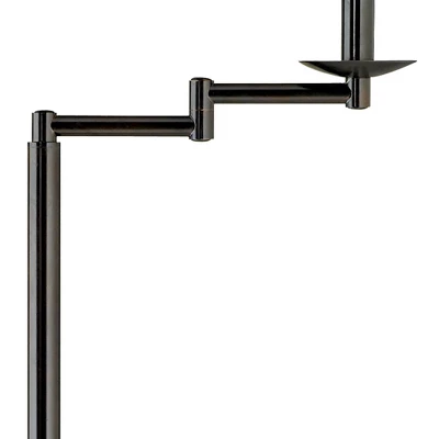 360 Lighting Modern 60" Tall Standing Floor Lamp Skinny Adjustable Swing Arm Brown Metal Bronze Finish Living Room Bedroom Water Grass Natural Shade 7 360 Lighting Modern 60" Tall Standing Floor Lamp Skinny Adjustable Swing Arm Brown Metal Bronze Finish Living Room Bedroom Water Grass Natural Shade - Image 5