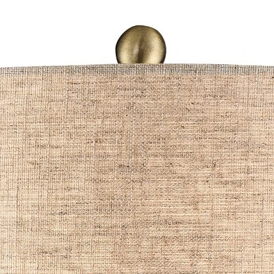 360 Lighting Emma 21" High Small Mid Century Modern Accent Table Lamps Set Of 2 Brown Wood Finish Ceramic Oatmeal Shade Living Room Bedroom Bedside 4 360 Lighting Emma 21" High Small Mid Century Modern Accent Table Lamps Set Of 2 Brown Wood Finish Ceramic Oatmeal Shade Living Room Bedroom Bedside - Image 2