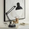 360 Lighting Wyatt 25" High Modern Desk Lamp USB Port Architect Adjustable Height Black Finish Metal Single Home Office Living Room Charging Bedroom -360 Lighting GUEST 9e0fcd1c 6bf1 48ba a757 f208c897feb9