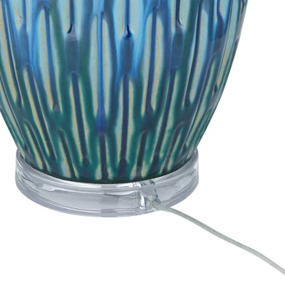 360 Lighting Selena Modern Table Lamp 28 1/2" Tall Green Blue Glaze Ceramic Oatmeal Fabric Drum Shade For Bedroom Living Room Bedside Nightstand Kids 8 360 Lighting Selena Modern Table Lamp 28 1/2" Tall Green Blue Glaze Ceramic Oatmeal Fabric Drum Shade For Bedroom Living Room Bedside Nightstand Kids - Image 6