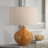 360 Lighting Gordy 21" High Small Mid Century Modern Country Cottage Accent Table Lamp Spice Brown Finish Ceramic Single Living Room Bedroom -360 Lighting GUEST 9f37c8f5 13a9 45a3 9aba 647f366917a9