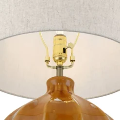 360 Lighting Gordy 21" High Small Mid Century Modern Country Cottage Accent Table Lamp Spice Brown Finish Ceramic Single Living Room Bedroom -360 Lighting GUEST 9fe655a5 5d31 46cb bb53 e651a08f9b9c