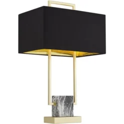 360 Lighting Carl Modern Table Lamp 24 3/4" High Gold Metal Gray Faux Marble Black Rectangular Shade For Bedroom Living Room Bedside Nightstand Office 17 360 Lighting Carl Modern Table Lamp 24 3/4" High Gold Metal Gray Faux Marble Black Rectangular Shade For Bedroom Living Room Bedside Nightstand Office -360 Lighting GUEST a0c6ae3b 7dd0 4134 8c47 eb5e7bedfd76
