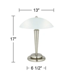 360 Lighting Deco Modern Accent Table Lamps 17" High Set Of 2 Brushed Steel Touch On Off White Glass Dome Shade For Bedroom Bedside Nightstand Office 11 360 Lighting Deco Modern Accent Table Lamps 17" High Set Of 2 Brushed Steel Touch On Off White Glass Dome Shade For Bedroom Bedside Nightstand Office -360 Lighting GUEST a14d70b2 4bc8 4819 97eb c87ec392f7f2 1