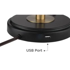 360 Lighting Wray 26 3/4" Tall Industrial Modern Desk Lamps Set Of 2 USB Port Adjustable Black Brass Finish Metal Home Office Living Room Charging -360 Lighting GUEST a325018c 0c0a 47da bcd0 92b0874e0ac5