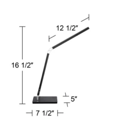 360 Lighting Jett 16 1/2" High Small Modern Desk Lamps Set Of 2 USB Port Night Light LED Black Metal Home Office Living Room Charging Bedroom Bedside -360 Lighting GUEST a4954891 6632 49a1 8846 8d08ec6a78b9