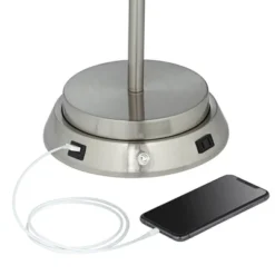 360 Lighting Reiner Modern Accent Table Lamp 23" High Blue Green Glass Nickel With USB And AC Power Outlet In Base Off White Drum Shade For Home Desk 11 360 Lighting Reiner Modern Accent Table Lamp 23" High Blue Green Glass Nickel With USB And AC Power Outlet In Base Off White Drum Shade For Home Desk -360 Lighting GUEST a4b5abc3 5474 4651 8720 812e273cb860 1