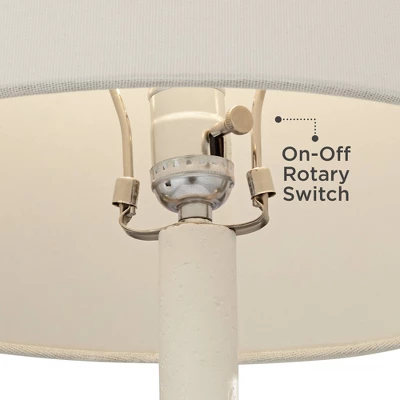 360 Lighting Modern Table Lamps 24 1/2" High Set Of 2 White Sculpture Fabric Cone Shade For Bedroom Living Room House Home Bedside Nightstand Office 6 360 Lighting Modern Table Lamps 24 1/2" High Set Of 2 White Sculpture Fabric Cone Shade For Bedroom Living Room House Home Bedside Nightstand Office - Image 4