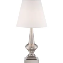 360 Lighting Modern Desk Table Lamp 19" High Brushed Steel White Bell Shade Touch On Off For Bedroom Bedside Nightstand Office -360 Lighting GUEST a4ed38ba 3df1 4c21 bb86 acb51ad2c34f