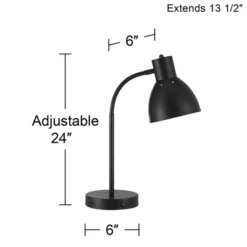 360 Lighting Piper 24" High Gooseneck Small Modern Desk Lamps Set Of 2 USB Port Black Metal Home Office Living Room Charging Bedroom Bedside -360 Lighting GUEST a5319f8b 3aee 4869 91e9 25bd4ae9be8c