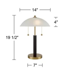 360 Lighting Mid Century Modern Desk Lamp 19 1/2" High Brown Wood White Frosted Glass Dome Shade For Bedroom Living Room Office 13 360 Lighting Mid Century Modern Desk Lamp 19 1/2" High Brown Wood White Frosted Glass Dome Shade For Bedroom Living Room Office -360 Lighting GUEST a5761f0f ef05 4fa8 b53d b55078e4844a