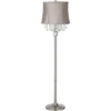 360 Lighting Modern Floor Lamp Standing 62 1/2" Tall Brushed Nickel Silver Crystals Taupe Gray Drum Shade For Living Room Bedroom Office House Home -360 Lighting GUEST a5a259ec 90f2 4141 8d56 9ae6ce2ec7ee