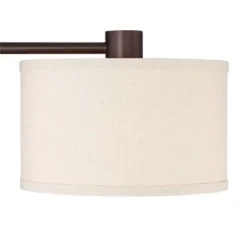 360 Lighting Colby Modern Desk Lamp 21" High Bronze With USB And AC Power Outlet In Base White Linen Drum Shade For Bedroom Living Room Office Family -360 Lighting GUEST a6265ef6 35d9 4969 905f 14e20a0a1de3