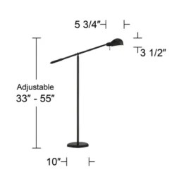 360 Lighting Dawson Traditional Pharmacy Floor Lamp 55" Tall Dark Bronze Metal Adjustable Boom Arm Dome Head For Living Room Reading Bedroom -360 Lighting GUEST a7e351d5 0928 4fd4 ac21 5e1083a77ff1
