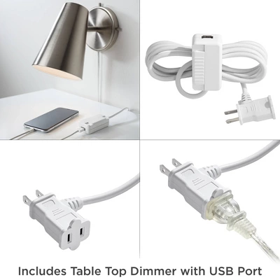 360 Lighting Modern Wall Lamp With USB Port Matte Black Brass Plug-In 6 1/4" Light Fixture Cone Shade For Bedroom Bedside House Reading 6 360 Lighting Modern Wall Lamp With USB Port Matte Black Brass Plug-In 6 1/4" Light Fixture Cone Shade For Bedroom Bedside House Reading - Image 4