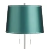 360 Lighting Abba Modern 65" Tall Standing Floor Lamp Skinny Pole Twin Pull Chain Silver Metal Brushed Steel Finish Living Room Drum Soft Teal Shade